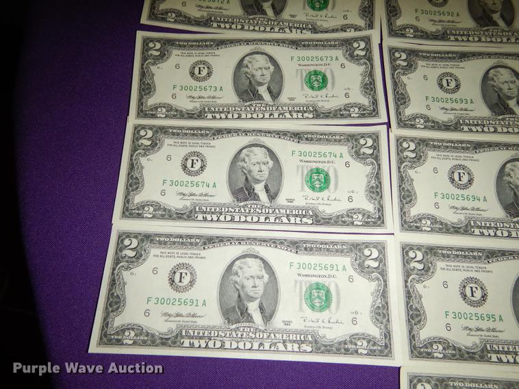 image for item EC9932 (50) two dollar bills