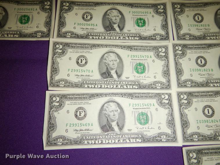 image for item EC9932 (50) two dollar bills