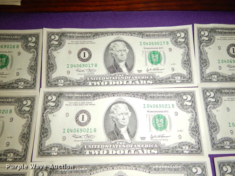image for item EC9933 (25) two dollar bills