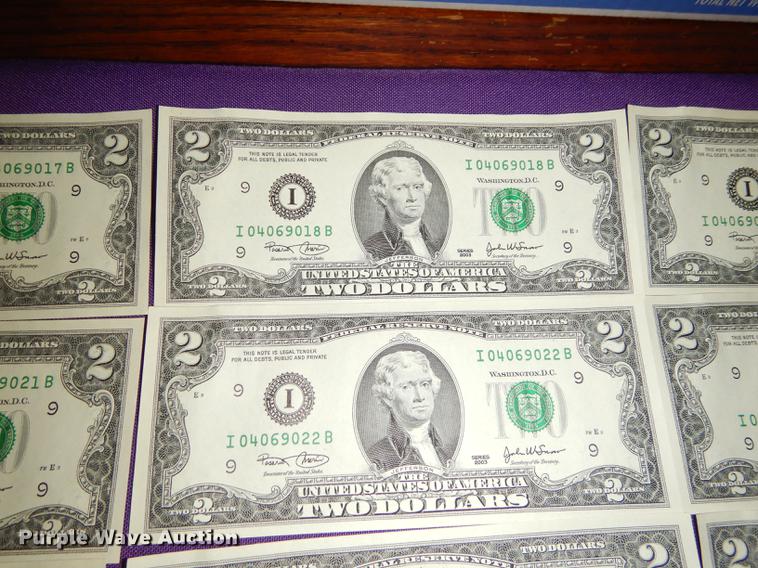 image for item EC9933 (25) two dollar bills