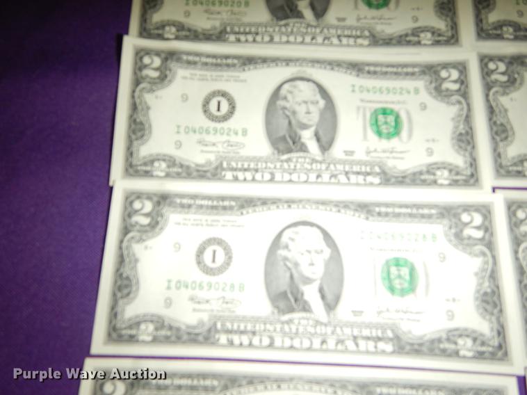 image for item EC9933 (25) two dollar bills
