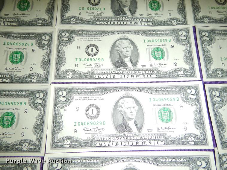 image for item EC9933 (25) two dollar bills
