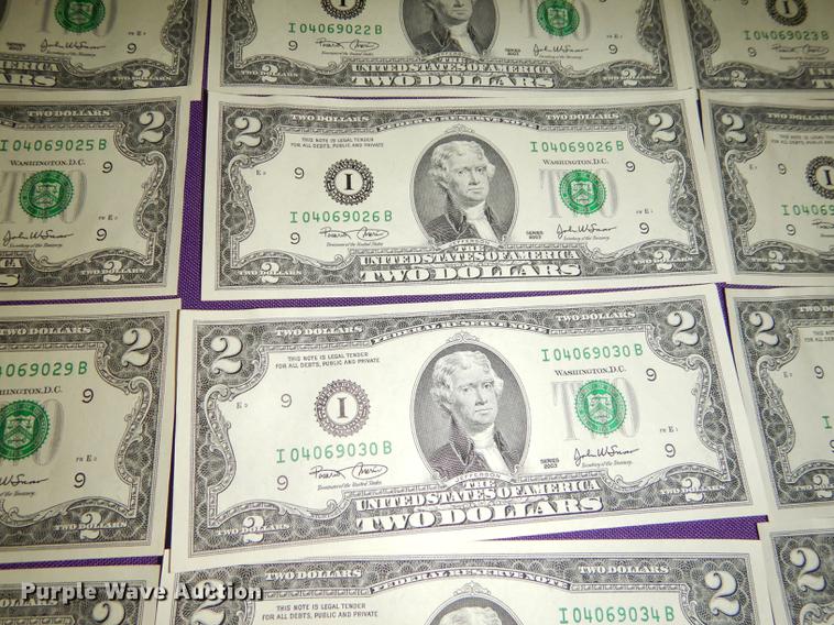 image for item EC9933 (25) two dollar bills
