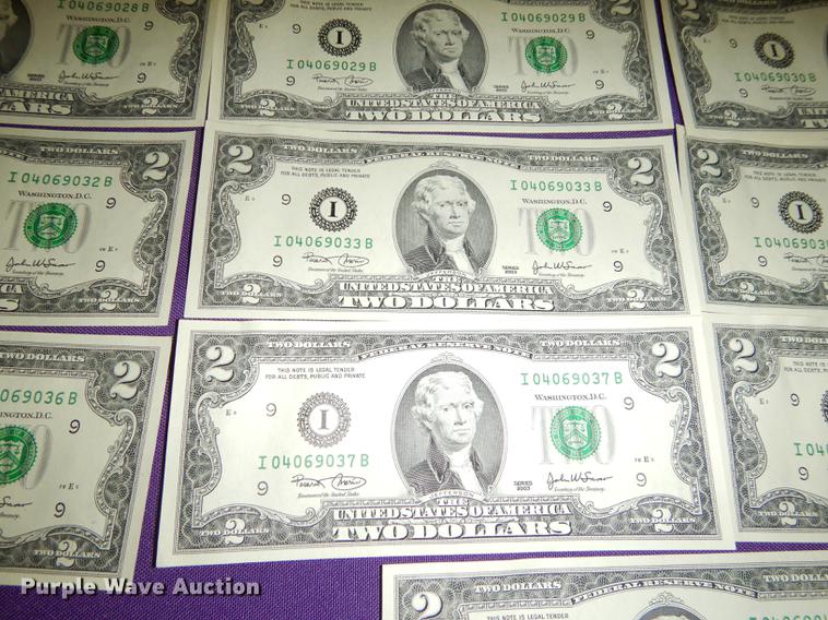 image for item EC9933 (25) two dollar bills