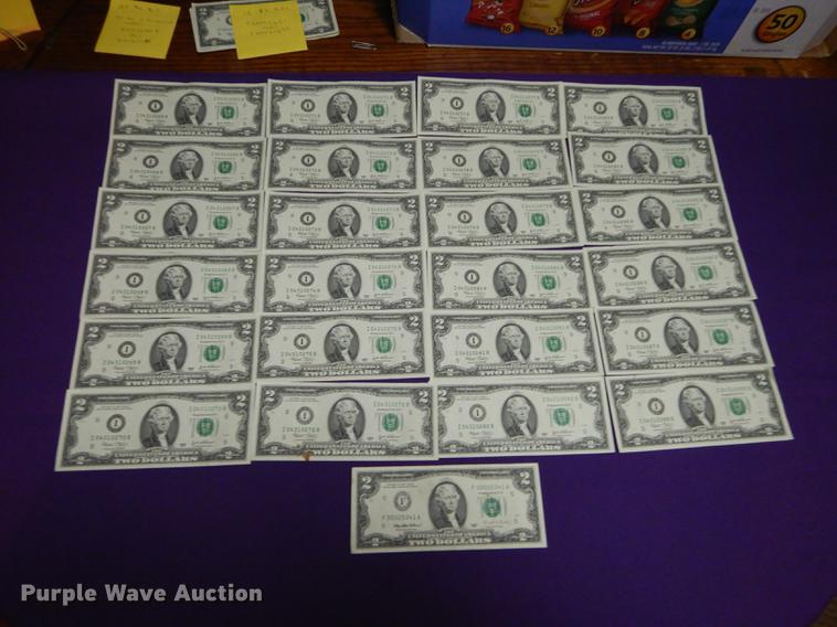 image for item EC9935 (25) two dollar bills