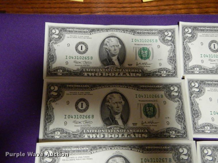 image for item EC9935 (25) two dollar bills