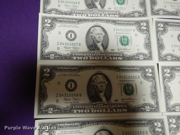image for item EC9935 (25) two dollar bills