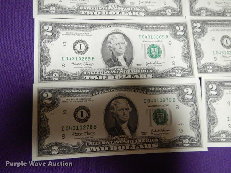 image for item EC9935 (25) two dollar bills