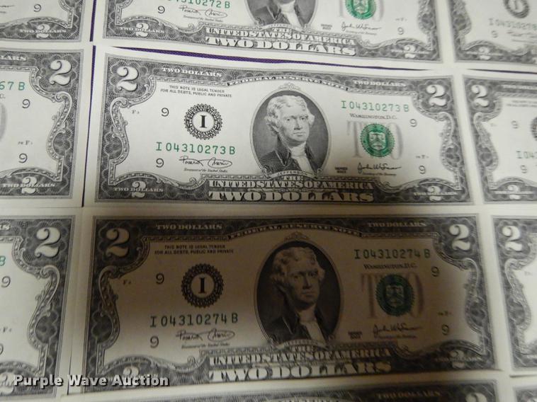 image for item EC9935 (25) two dollar bills