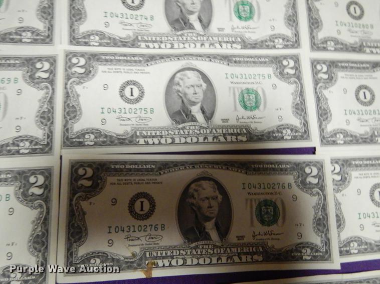 image for item EC9935 (25) two dollar bills