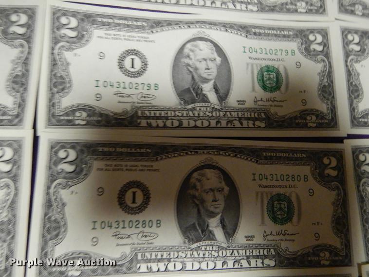 image for item EC9935 (25) two dollar bills