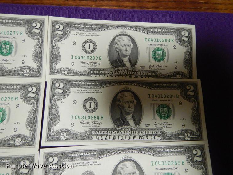 image for item EC9935 (25) two dollar bills