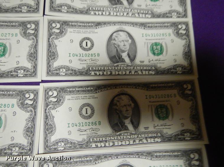 image for item EC9935 (25) two dollar bills