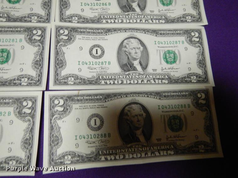 image for item EC9935 (25) two dollar bills