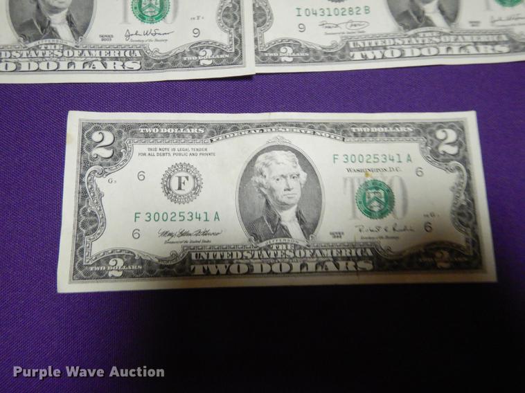 image for item EC9935 (25) two dollar bills