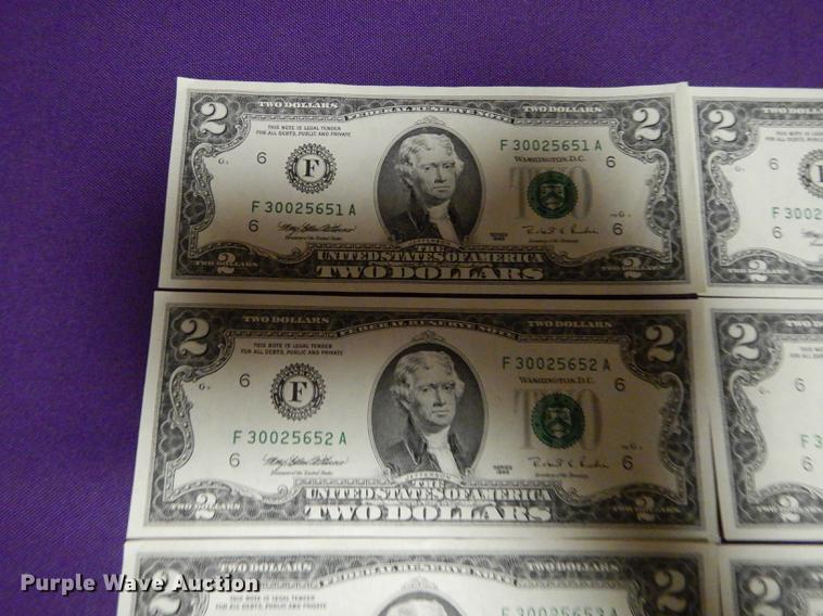 image for item EC9936 (15) two dollar bills