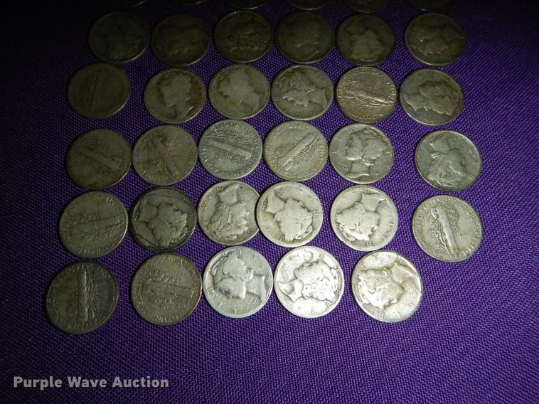 image for item EC9937 (42) mercury dimes