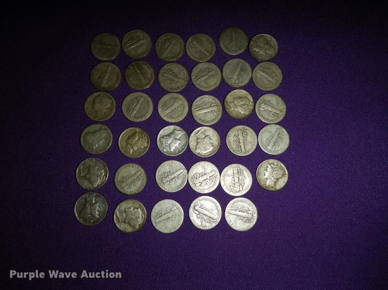 image for item EC9937 (42) mercury dimes