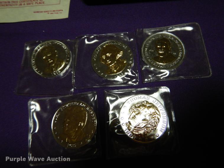 image for item EC9939 (5) Great American Presidents double eagle commemorative collection coins
