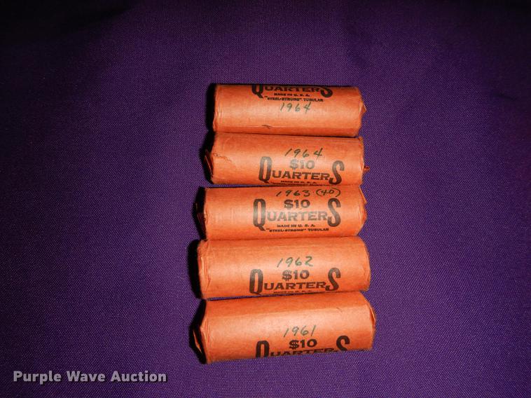 image for item EC9962 (5) rolls of Washington quarters
