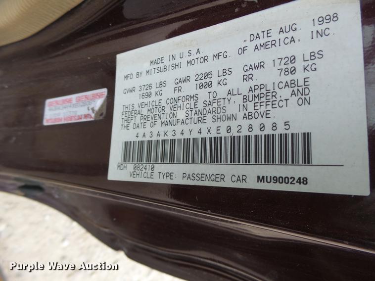 image for item DB9827 1999 Mitsubishi Eclipse