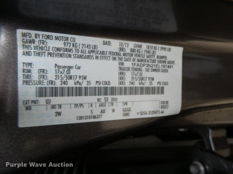 image for item DB9848 2014 Ford Focus