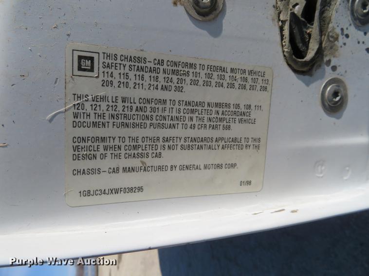 image for item DC0819 1998 Chevrolet 3500 Cheyenne utility bed truck