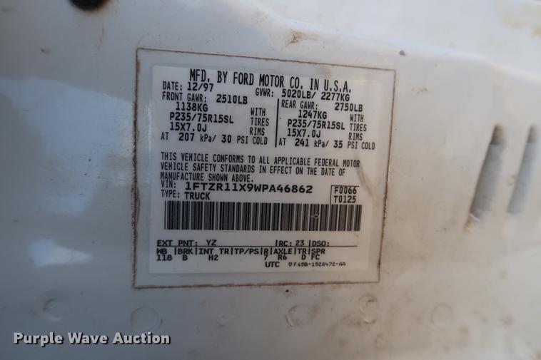 image for item DD9549 1998 Ford Ranger pickup truck