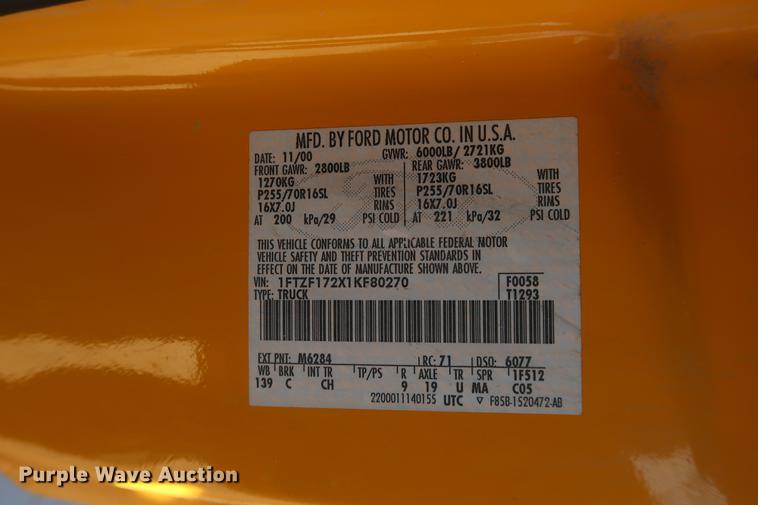 image for item DD9555 2001 Ford F150 pickup truck