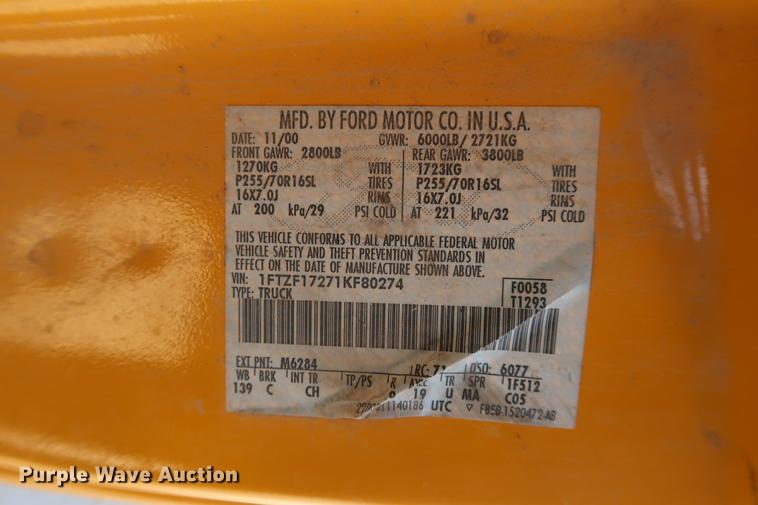 image for item DD9556 2001 Ford F150 pickup truck