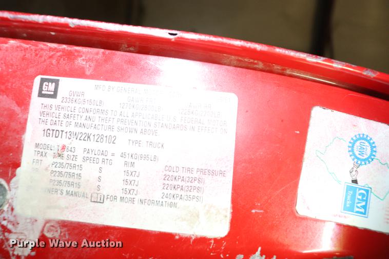 image for item EC9321 2002 GMC Sonoma SLS Crew Cab pickup truck