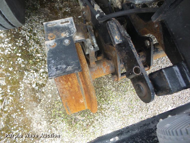 image for item K6291 2001 Ford F750 Crew Cab flatbed truck with DMF Rail Gear