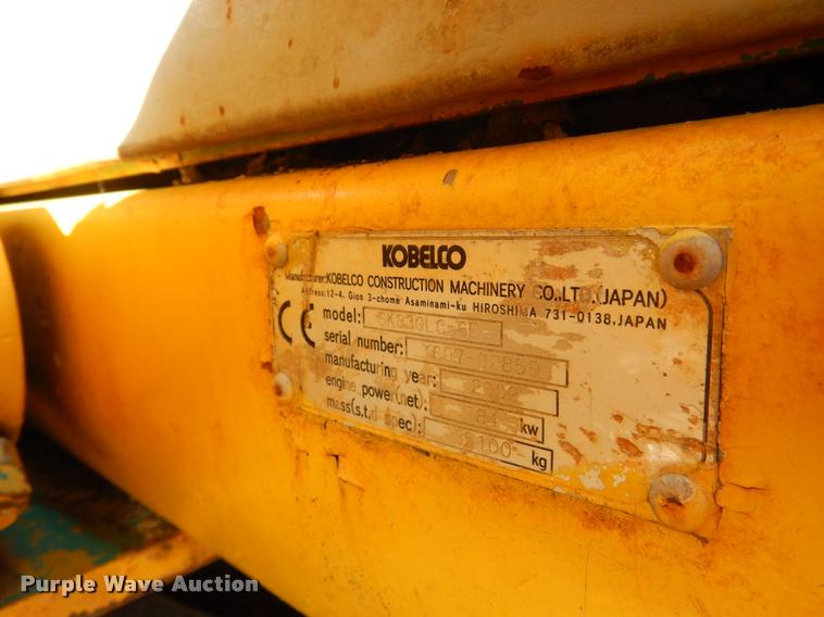 image for item DC5993 2002 Kobelco SK330LC-6E excavator