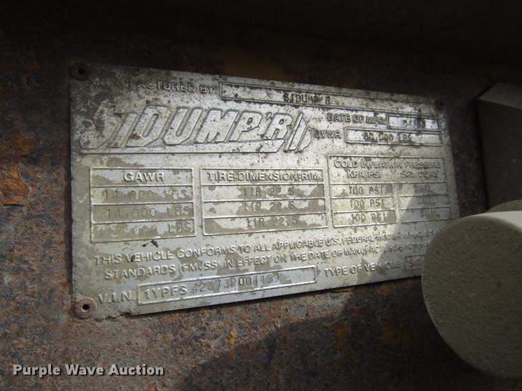 image for item DD2931 2003 Si Dumper T201 side dump trailer