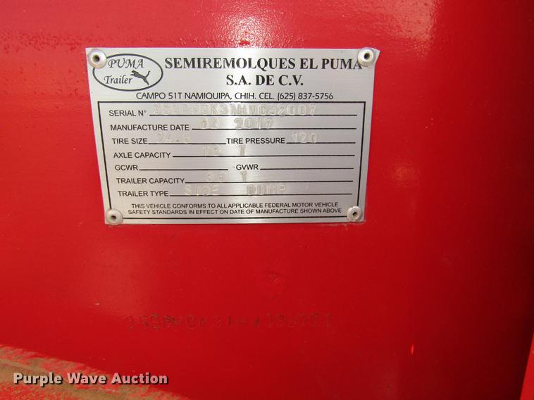 image for item DD2950 2017 Puma TD2350 side dump trailer