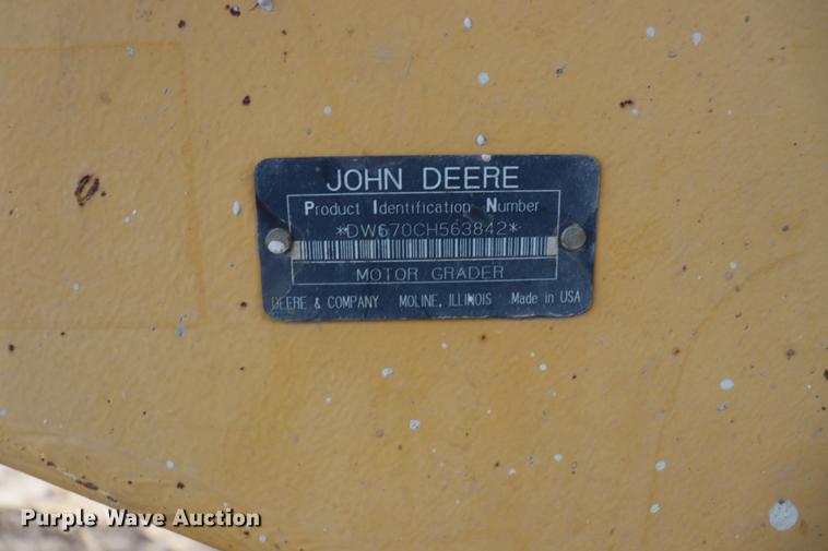 image for item EC9369 1997 John Deere 670CH motor grader