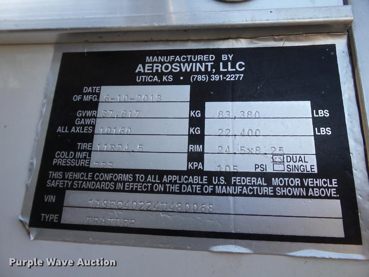 image for item BJ9851 2014 Aeroswint live bottom trailer