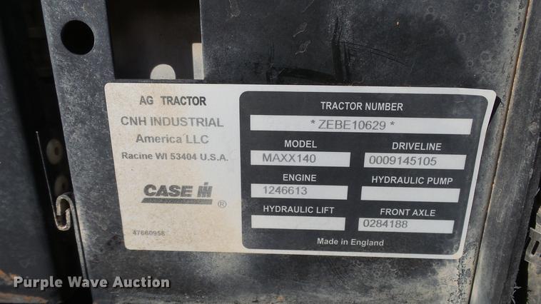 image for item EC9510 2015 Case IH Maxxum 140 MFWD tractor