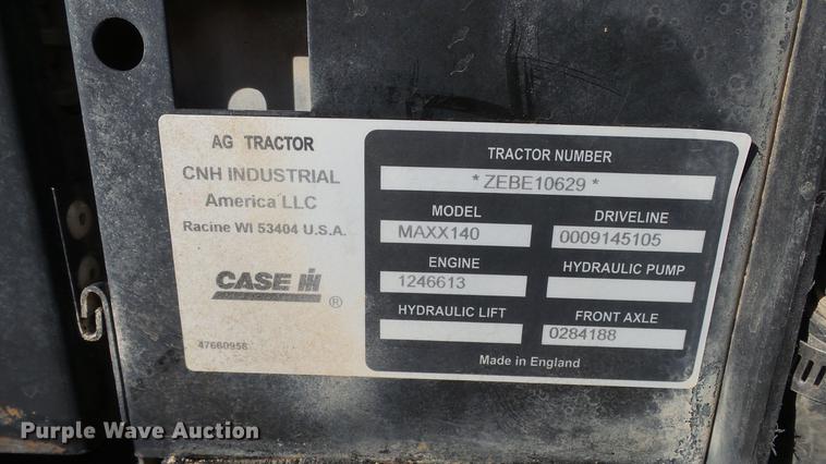 image for item EC9510 2015 Case IH Maxxum 140 MFWD tractor