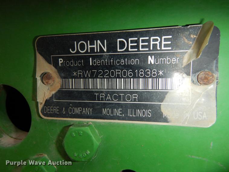 image for item J5515 2007 John Deere 7220 MFWD tractor