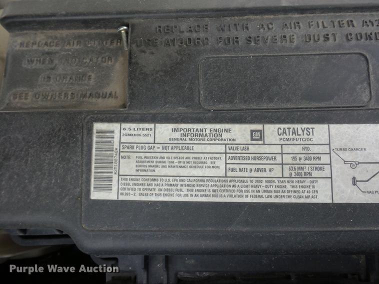 image for item DA6505 2002 Chevrolet 3500 flatbed pickup truck