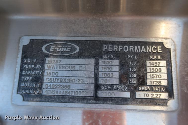 image for item DA6575 1996 Emergency One E-One fire truck