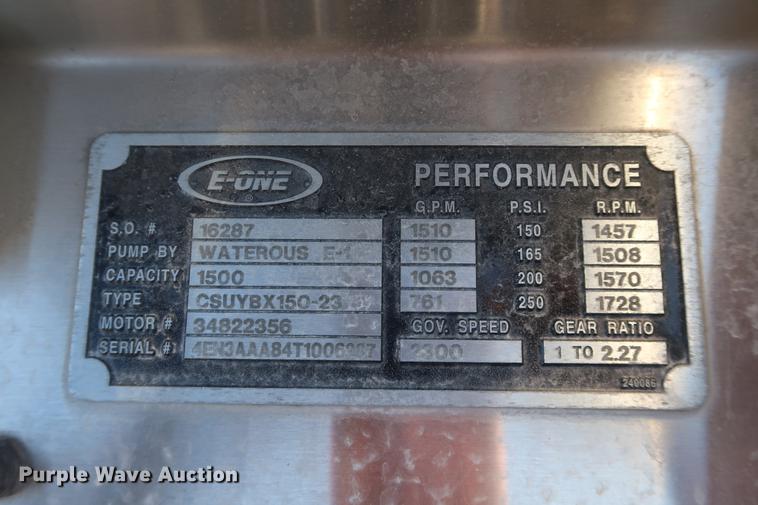 image for item DA6575 1996 Emergency One E-One fire truck