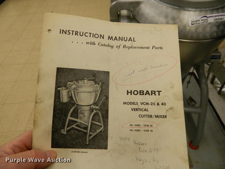 image for item DB9981 Hobart VCM25 stainless steel cutter/mixer