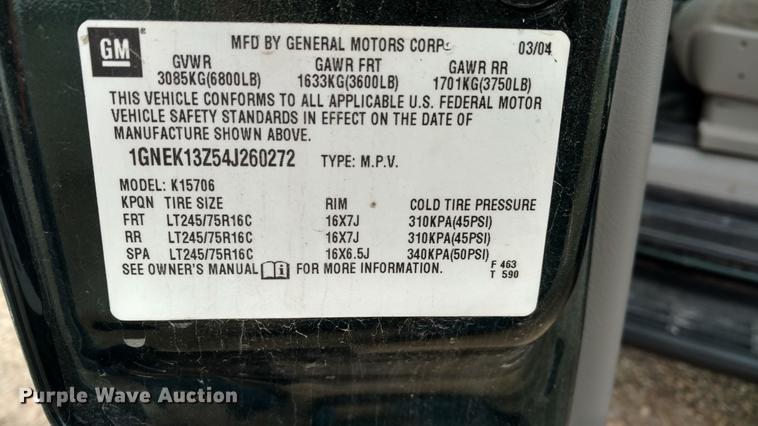 image for item DC0845 2004 Chevrolet Tahoe SUV