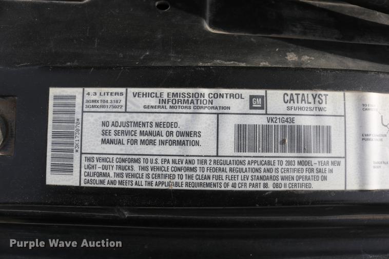 image for item DC3559 2003 Chevrolet Blazer SUV