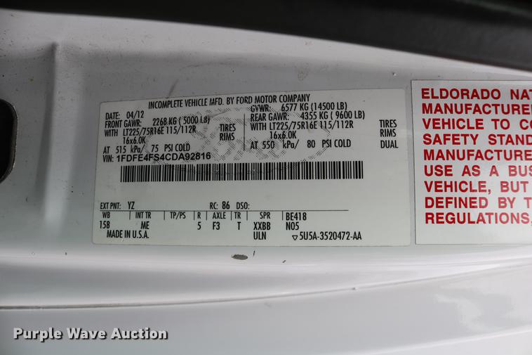 image for item DC3561 2012 Ford E450 shuttle bus