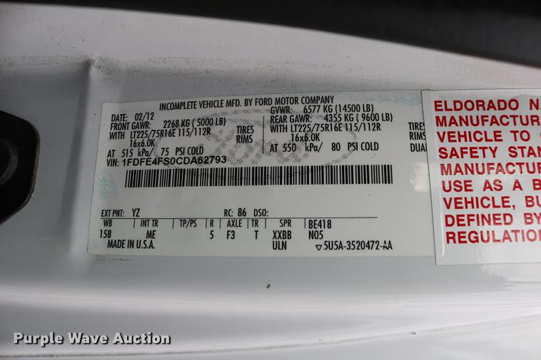 image for item DC3562 2012 Ford E450 shuttle bus