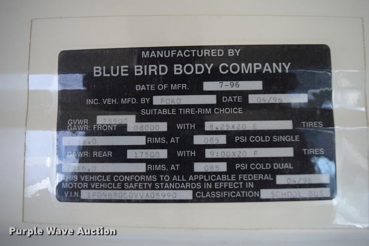image for item DC3567 1997 Ford Blue Bird school bus
