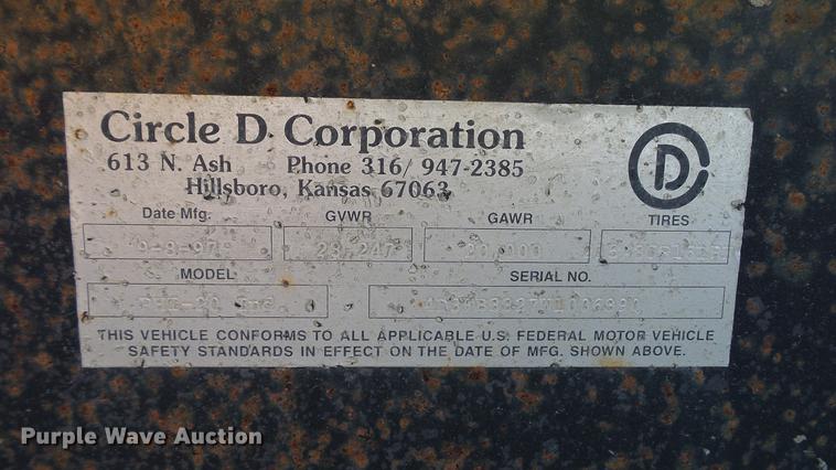 image for item DC5701 1997 Circle D PHT-20 Ind equipment trailer